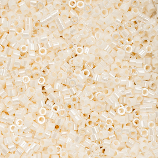 Cylin Bead 11/0 Opaque White Bisque Ceylon - Alberta Bead Store