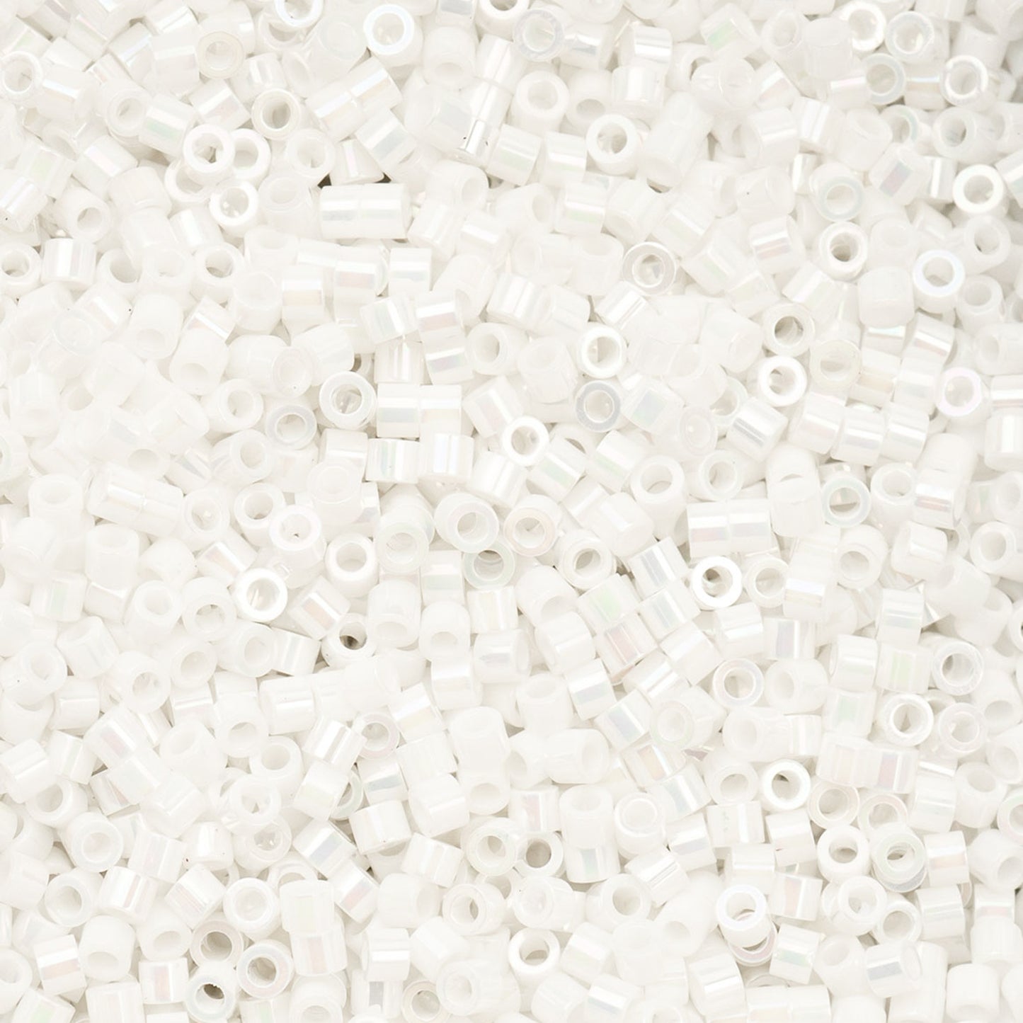 Cylin Bead 11/0 White Pearl AB - Alberta Bead Store