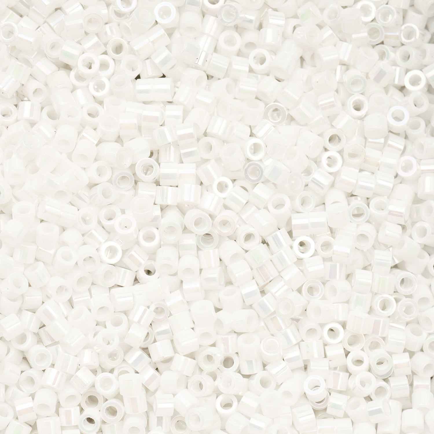 Cylin Bead 11/0 White Pearl AB - Alberta Bead Store