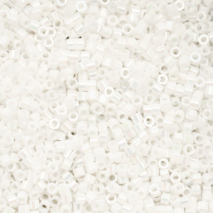Cylin Bead 11/0 White Pearl AB - Alberta Bead Store