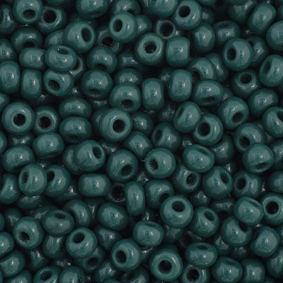 Czech Seed Bead 10/0 Opaque Dark Green - Alberta Bead Store