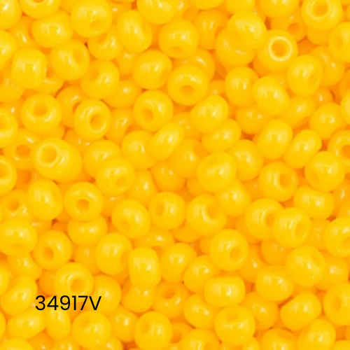 Czech Seed Bead 10/0 Opaque Golden Yellow - Alberta Bead Store
