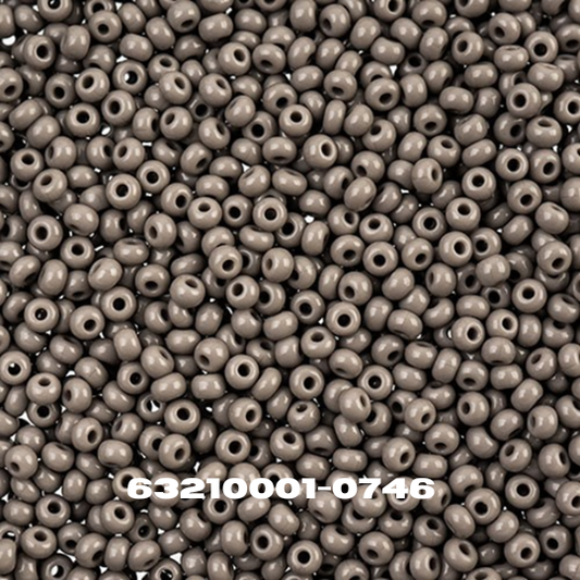 Czech Seed Bead 10/0 Opaque Grey - Alberta Bead Store