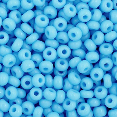 Czech Seed Bead 10/0 Opaque Light Blue - Alberta Bead Store