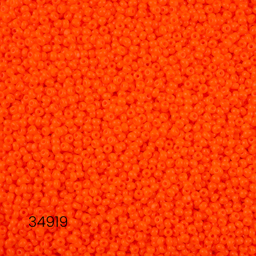 Czech Seed Bead 10/0 Opaque Orange - Alberta Bead Store