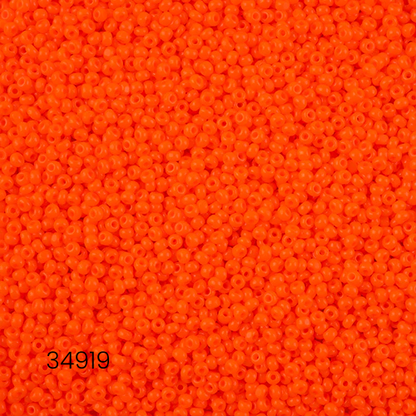 Czech Seed Bead 10/0 Opaque Orange - Alberta Bead Store