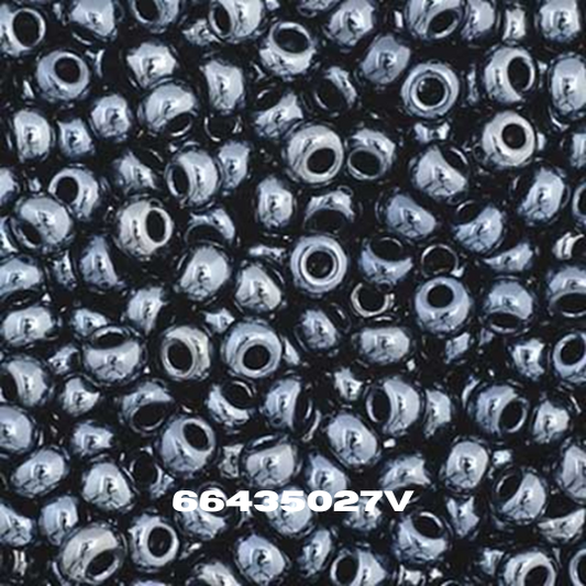 Czech Seed Bead 11/0 Metallic Gunmetal - Alberta Bead Store