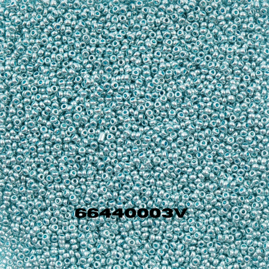 Czech Seed Bead 11/0 Metallic Light Teal SOLGEL - Alberta Bead Store