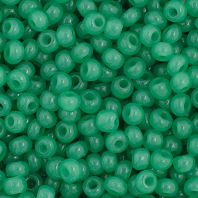 Czech Seed Bead 11/0 Opaque Green - Alberta Bead Store