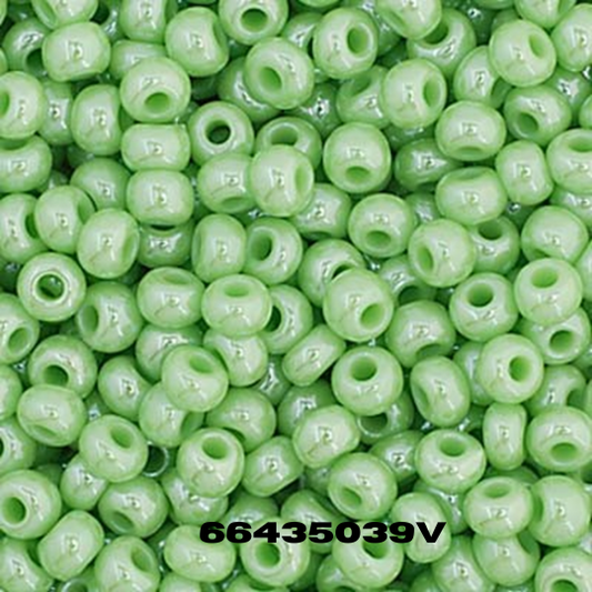 Czech Seed Bead 11/0  Opaque Green Luster - Alberta Bead Store