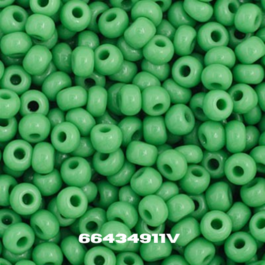 Czech Seed Bead 11/0 Opaque Medium Green - Alberta Bead Store