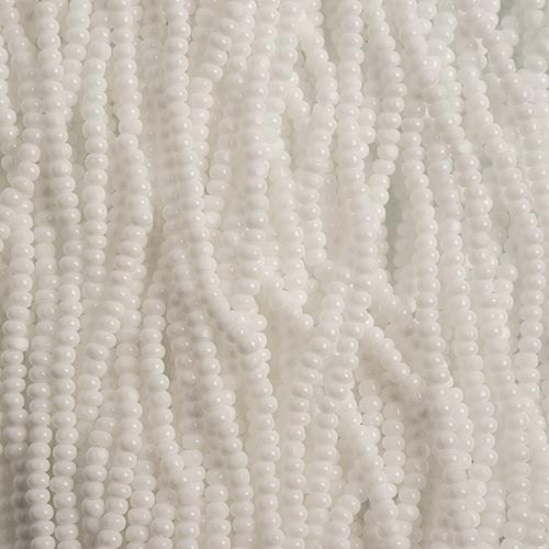 Czech Seed Bead Hank 11/0 Cut Opaque Chalk White - Alberta Bead Store