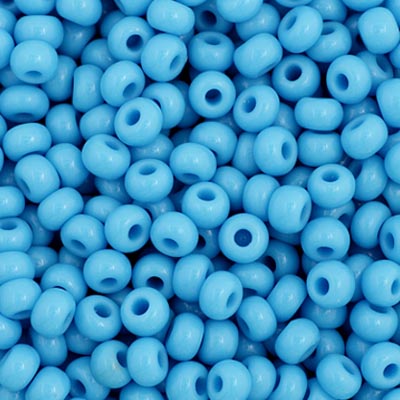 Czech Seed Bead Hank 11/0 Opaque Turquoise Blue - Alberta Bead Store