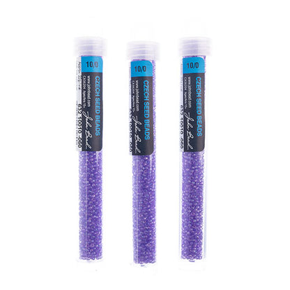 Czech Seed Beads 10/0 Transparent Mauve Rainbow AB - Alberta Bead Store