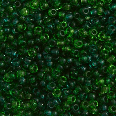 Czech Seed Beads 10/0 Transparent Sea Green Mix - Alberta Bead Store