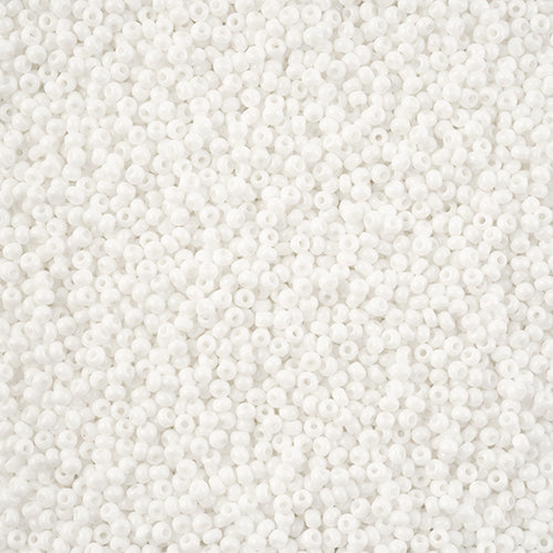 Czech Seed Beads 11/0 Cut Opaque Chalk White - Alberta Bead Store