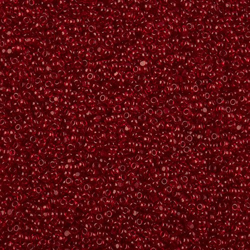 Czech Seed Beads 11/0 Cut Transparent Red - Alberta Bead Store