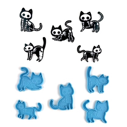 Silicone Cat Skull Mold for Resin 5pc