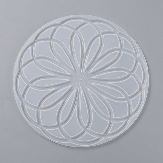 Round with Mandala Pattern Silicone Mold 8" - Alberta Bead Store