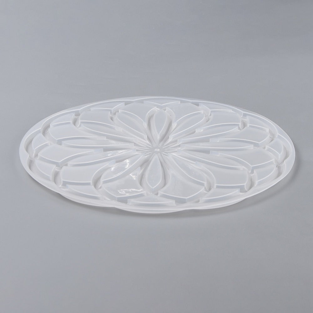 Round with Mandala Pattern Silicone Mold 8" - Alberta Bead Store