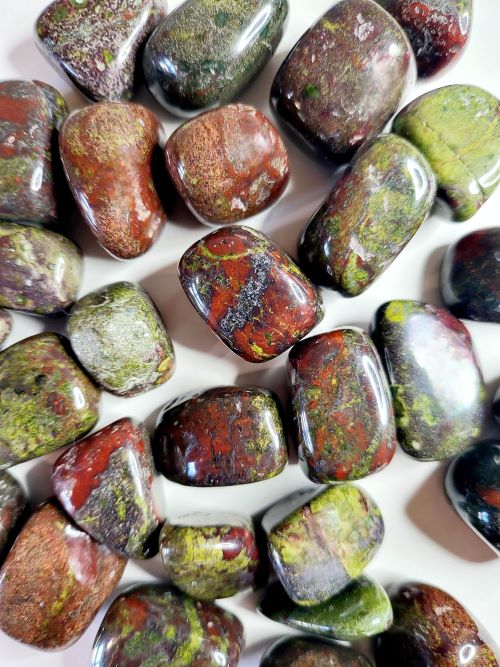 Dragons Blood Jasper Gemstone Tumbled - Crystals and Sun Signs