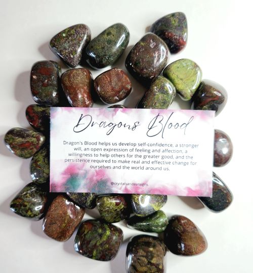 Dragons Blood Jasper Gemstone Tumbled - Crystals and Sun Signs