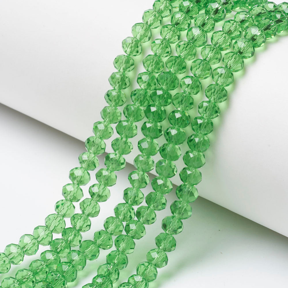 Glass Bead Rondelle Lime Green 4x3mm