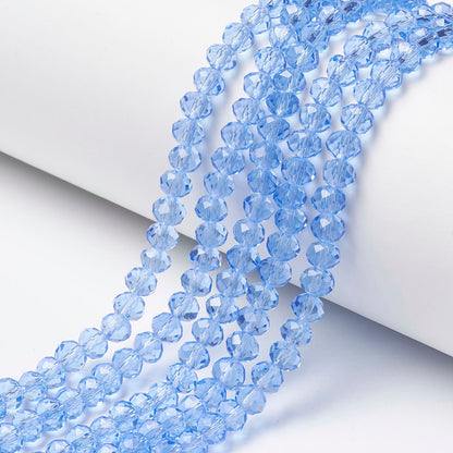 Glass Bead Rondelle Light Sky Blue 4x3mm
