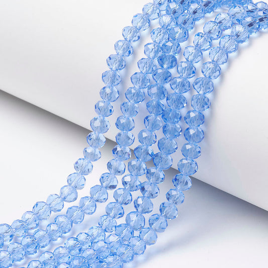 Glass Bead Rondelle Light Sky Blue 4x3mm