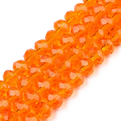 Glass Bead Faceted Rondelle Coral 6x5mm