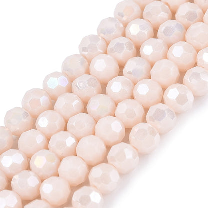 Glass Bead Faceted Round Linen 4.5x4mm
