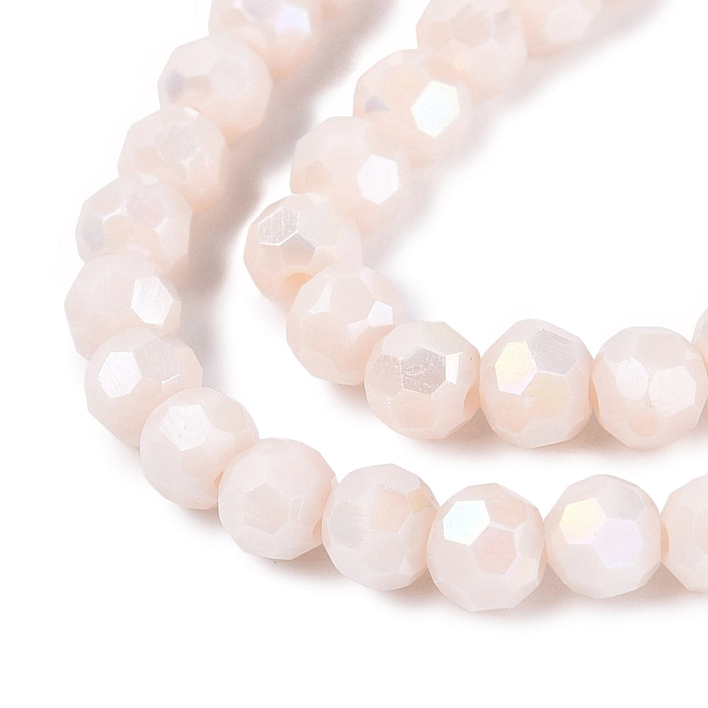Glass Bead Faceted Round Linen 4.5x4mm