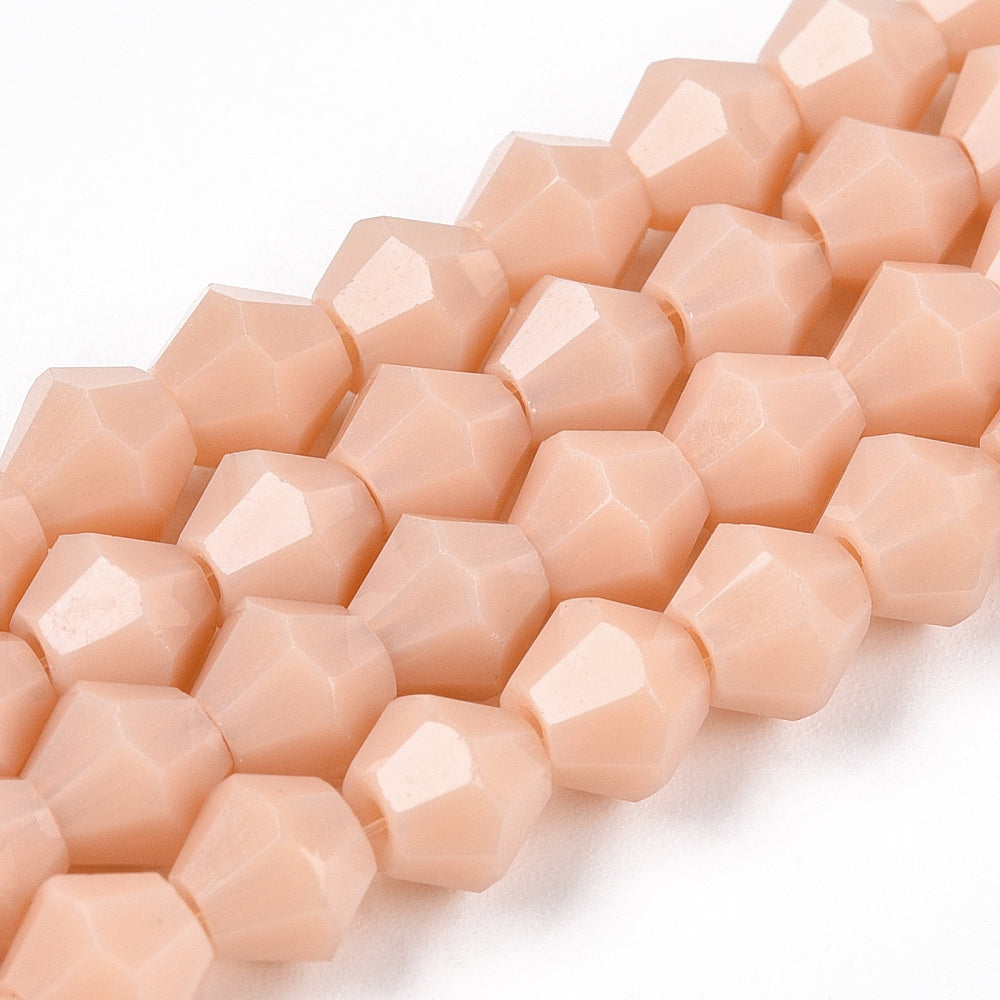 Glass Bead Bicone PeachPuff 6x6mm