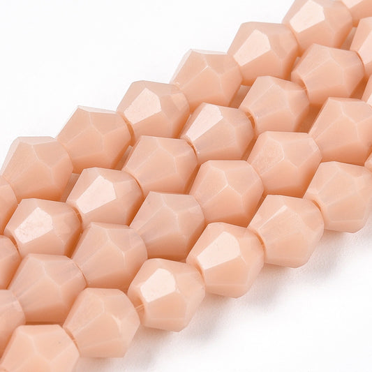 Glass Bead Bicone PeachPuff 6x6mm