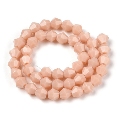 Glass Bead Bicone PeachPuff 6x6mm
