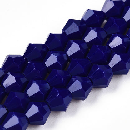 Glass Bead Bicone Dark Blue 6x6mm