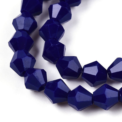 Glass Bead Bicone Dark Blue 6x6mm