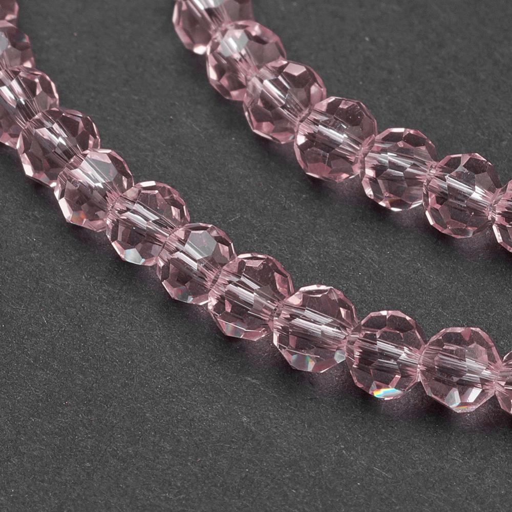 Glass Bead Faceted Round Misty Rose 4mm - Alberta Bead Store