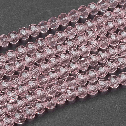 Glass Bead Faceted Round Misty Rose 4mm - Alberta Bead Store