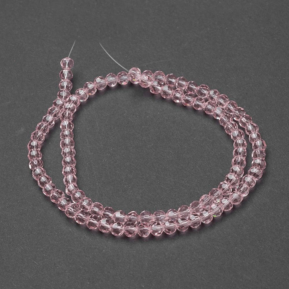 Glass Bead Faceted Round Misty Rose 4mm - Alberta Bead Store