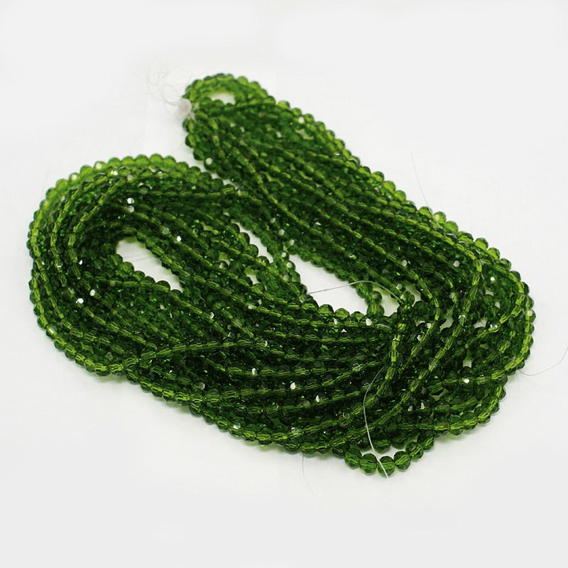 Glass Bead Faceted Round Green 8mm - Alberta Bead Store