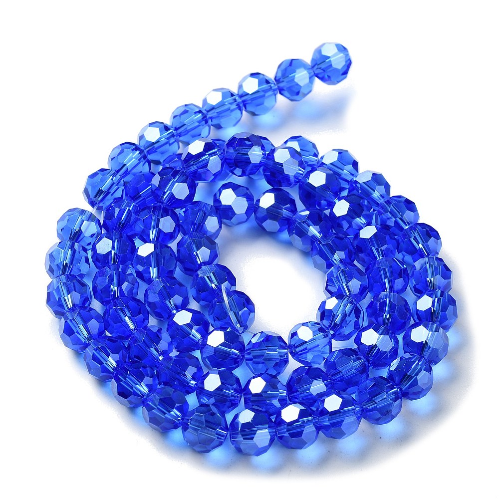 Perles de verre facetées doré 8MM