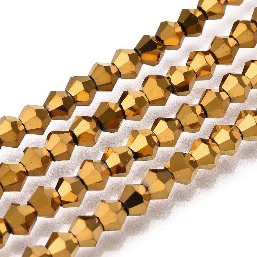 Glass Bead Faceted Bicone Gold 4x4.5mm