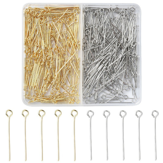 Eye Pin 304SS 2 Colors 20mm 400pc - Alberta Bead Store