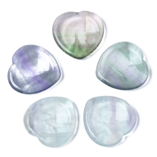 Fluorite gemstone worry heart
