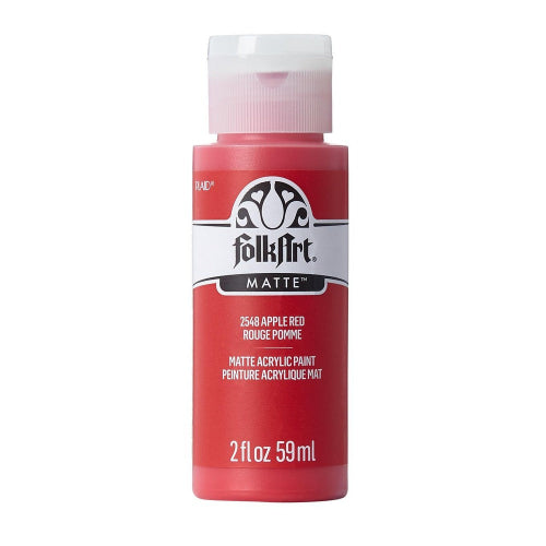 FolkArt Matte Acrylic Paint, 2 oz. - Apple Red | Alberta Bead Store