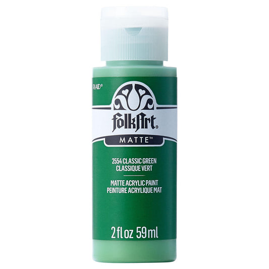 FolkArt Matte Acrylic Paint, 2 oz. - Classic Green | Alberta Bead Store