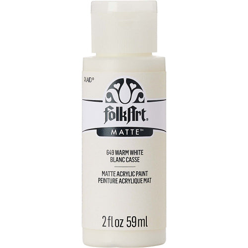 FolkArt Matte Acrylic Paint, 2 oz. - Warm White | Alberta Bead Store