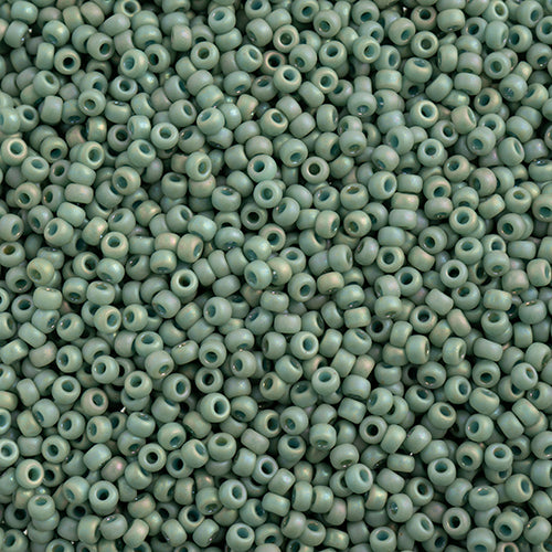 Miyuki Seed Bead 11/0 Frosted Glazed Rainbow Green Mint Matte AB | Alberta Bead Store