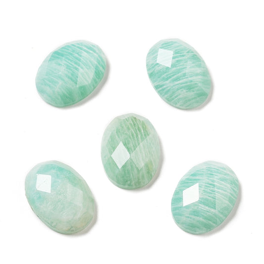 Cabochon Amazonite Faceted Oval 18x13mm - Alberta Bead Store